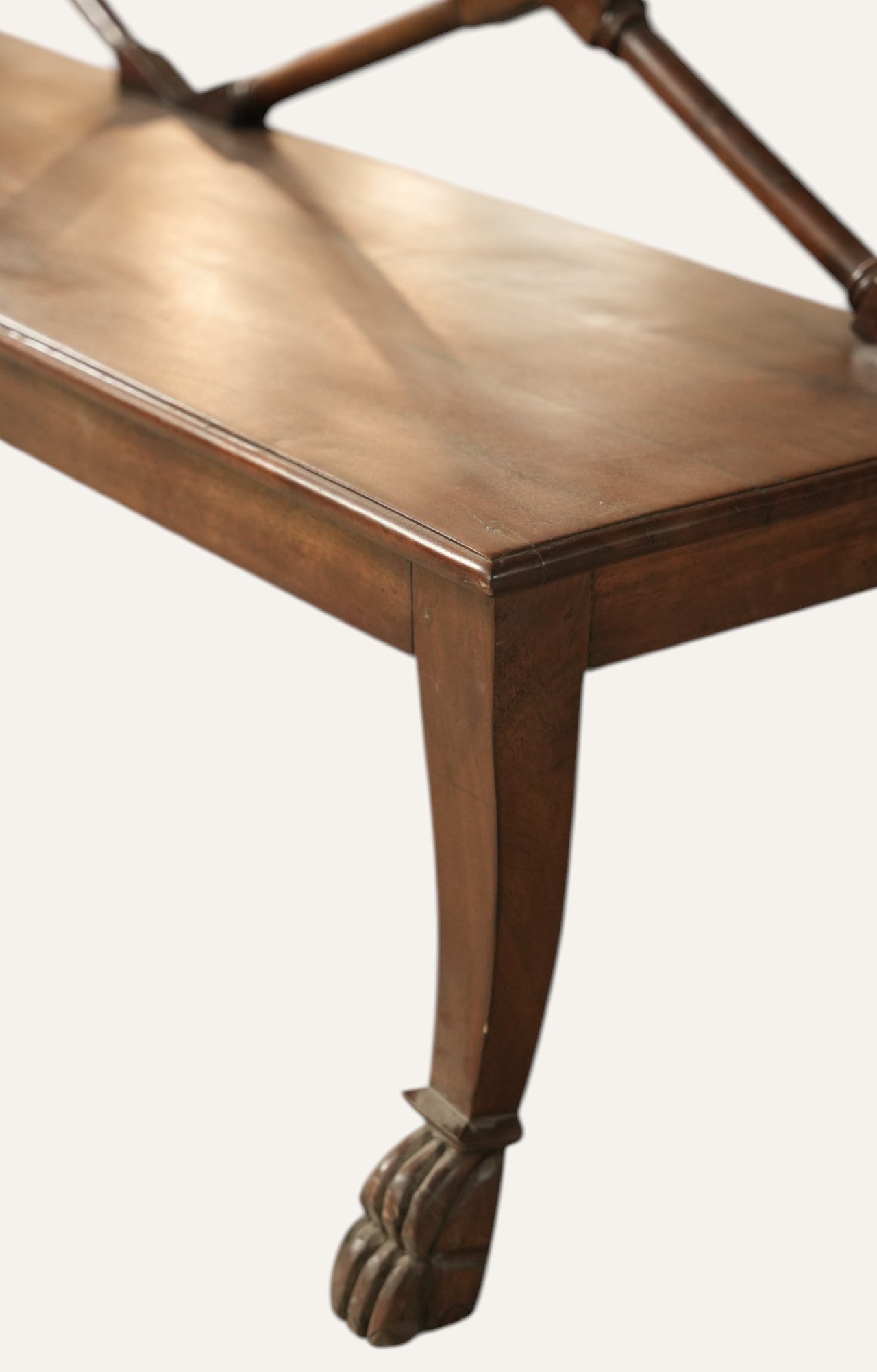 Colonial Teak Wood Bench with Backrest