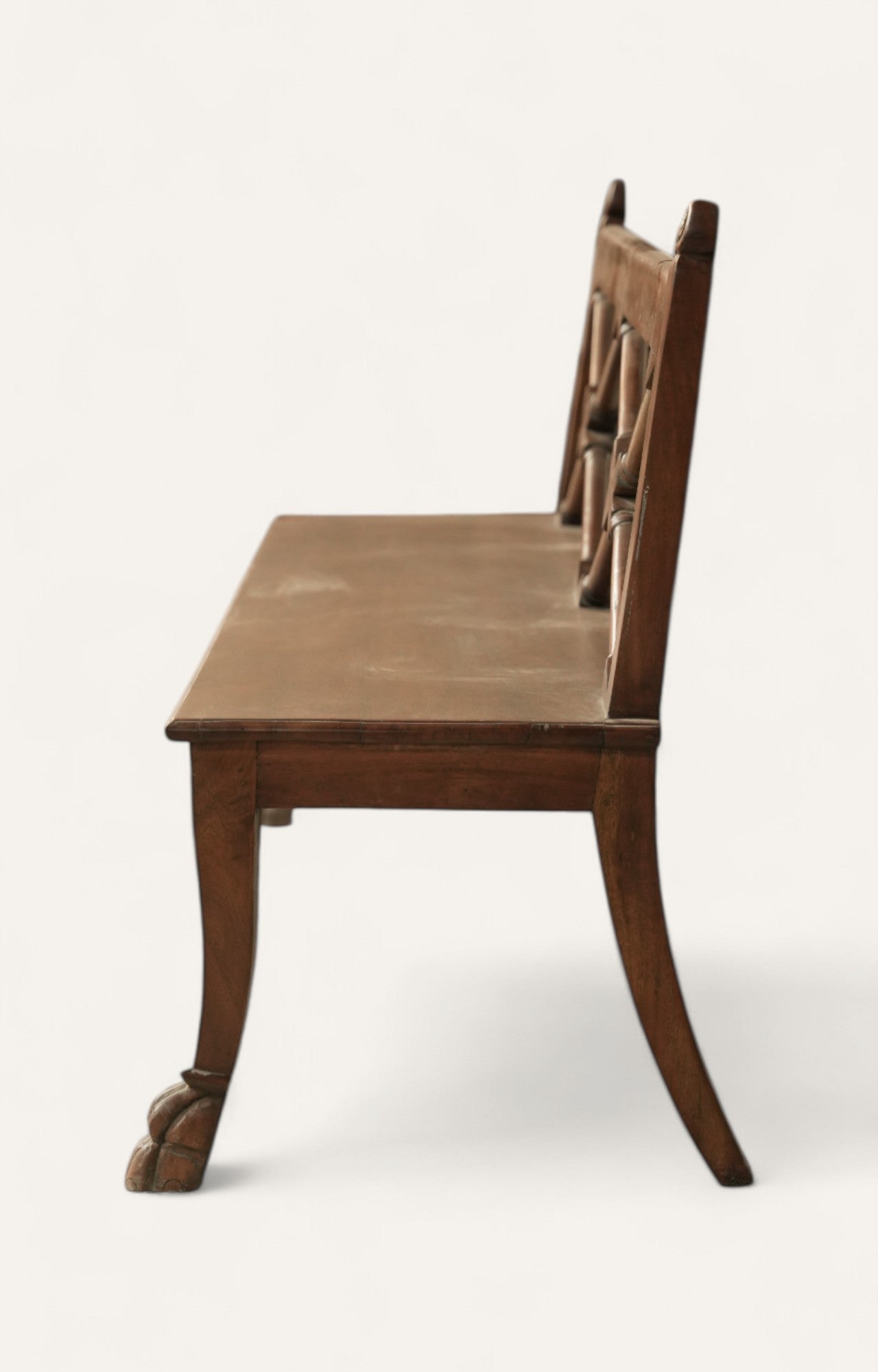 Colonial Teak Wood Bench with Backrest