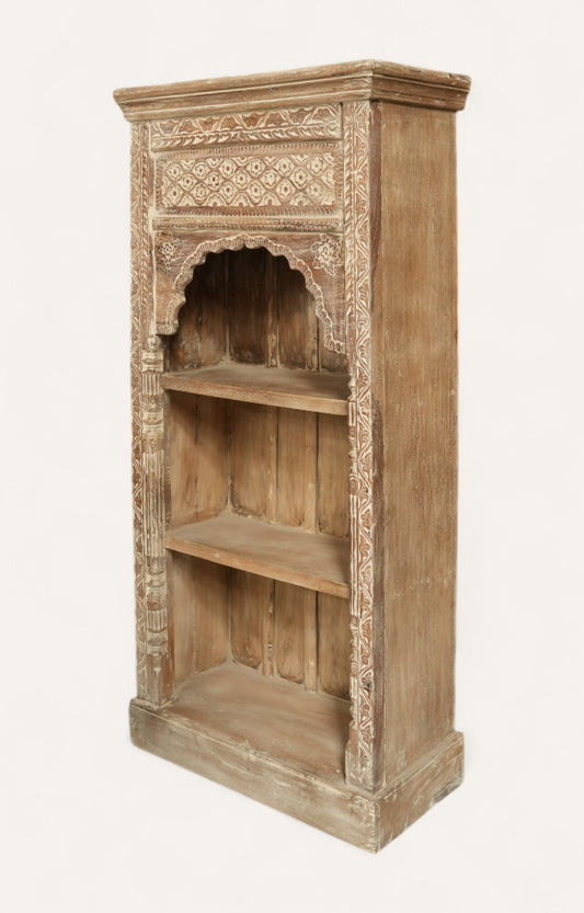 Hand-Carved Distressed Mango Wood Shelf