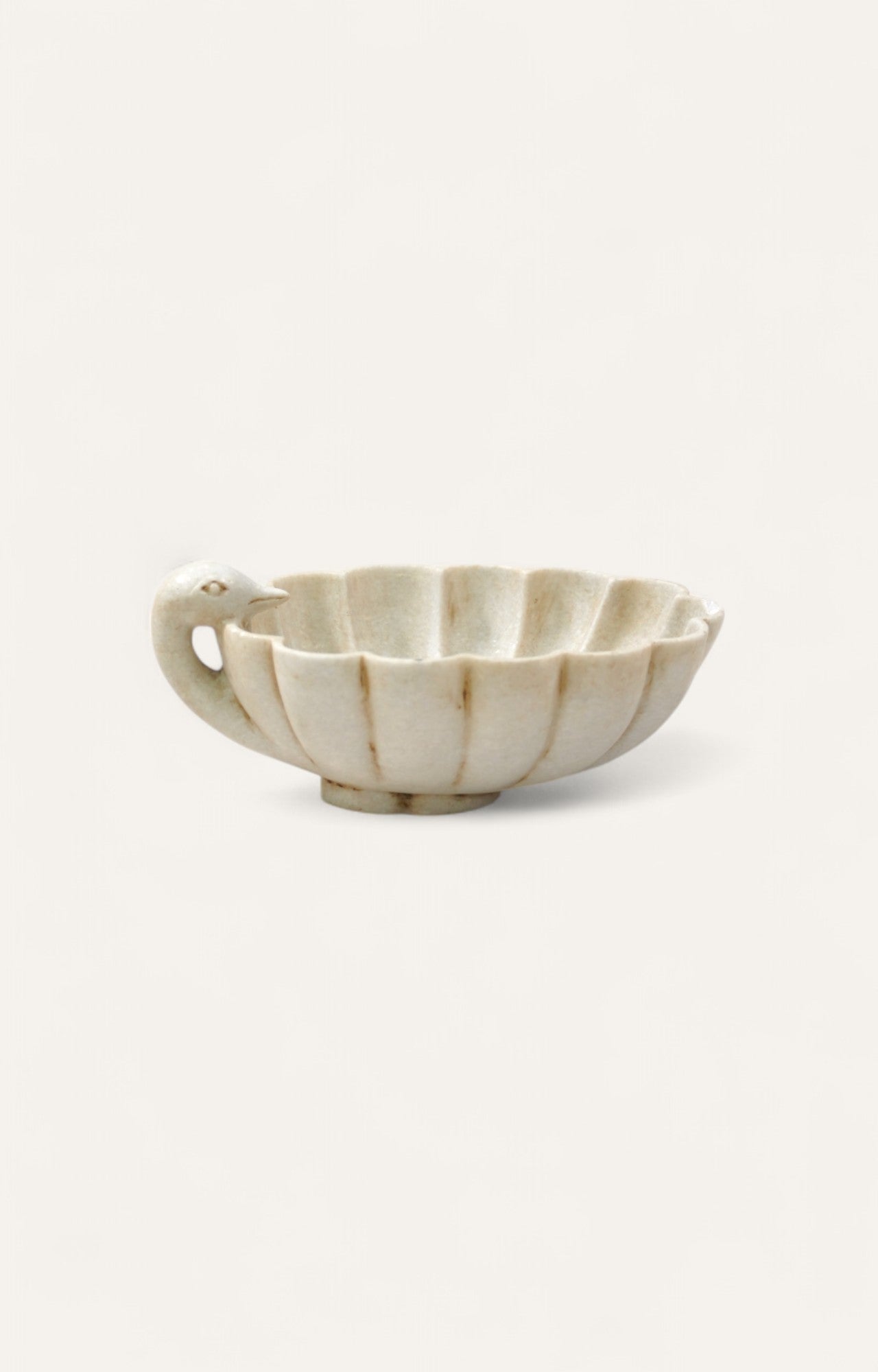 Swan-Handled Vintage Marble Bowl