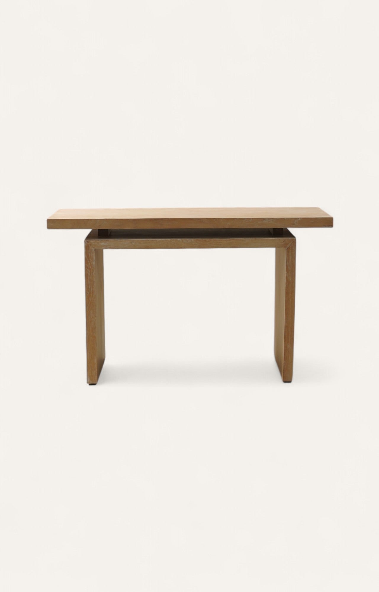 Floating Top Oak Console Table