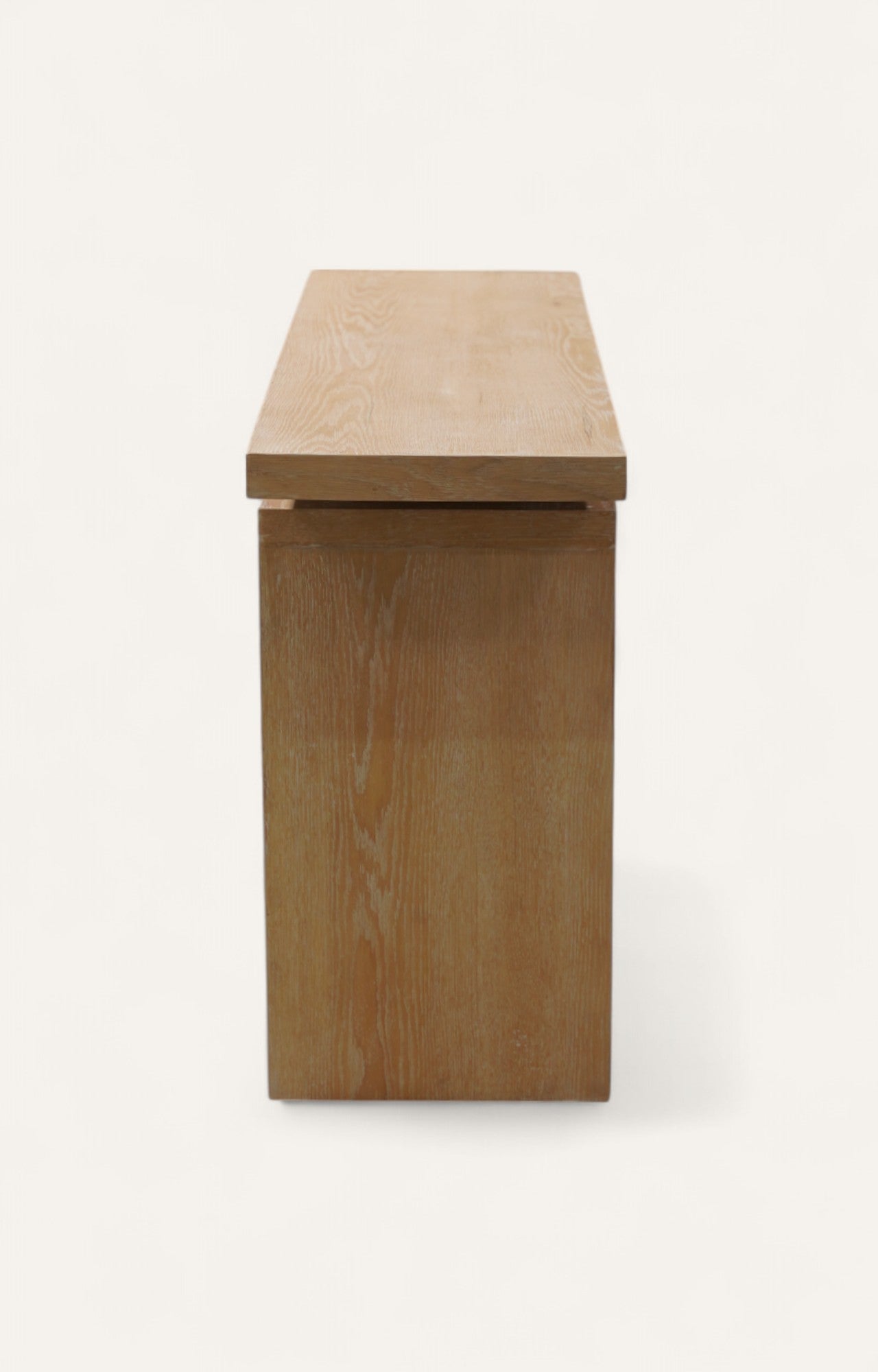 Floating Top Oak Console Table