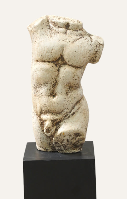 Distressed Cement Torso on Stand