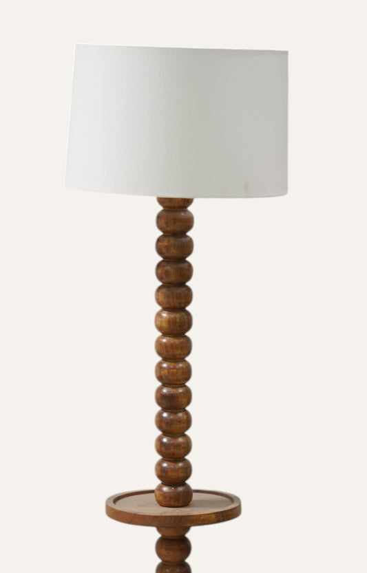 Walnut Tiered Shelf Floor Lamp