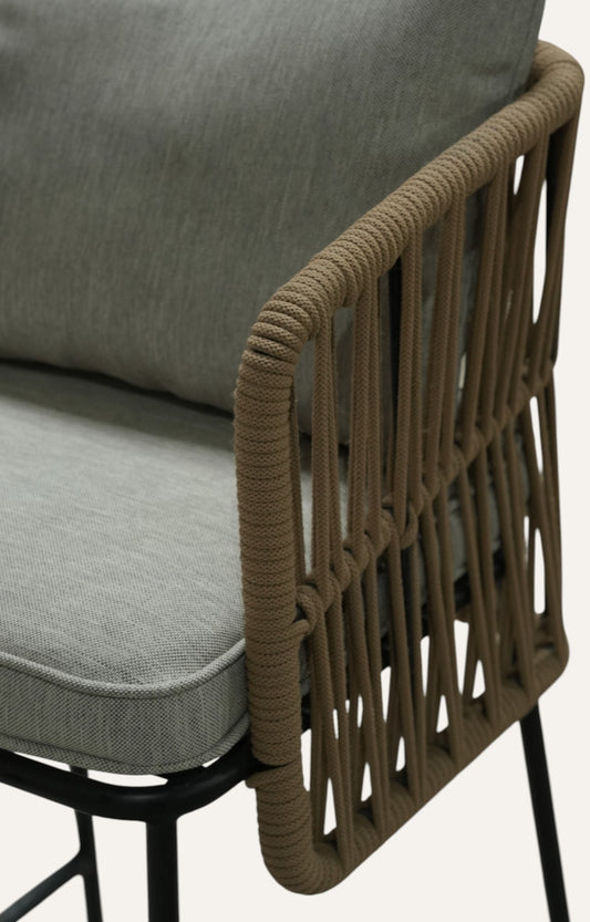 Rope Weave Bar Stool with Cushion