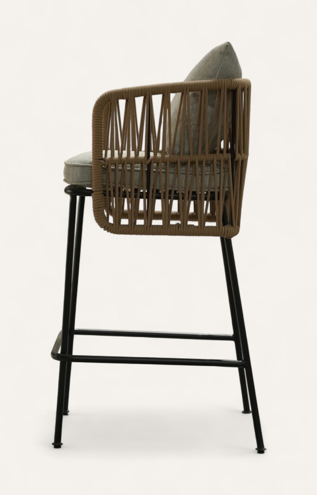 Rope Weave Bar Stool with Cushion