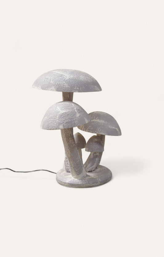 Mushroom Floor Lamp in White & Patina
