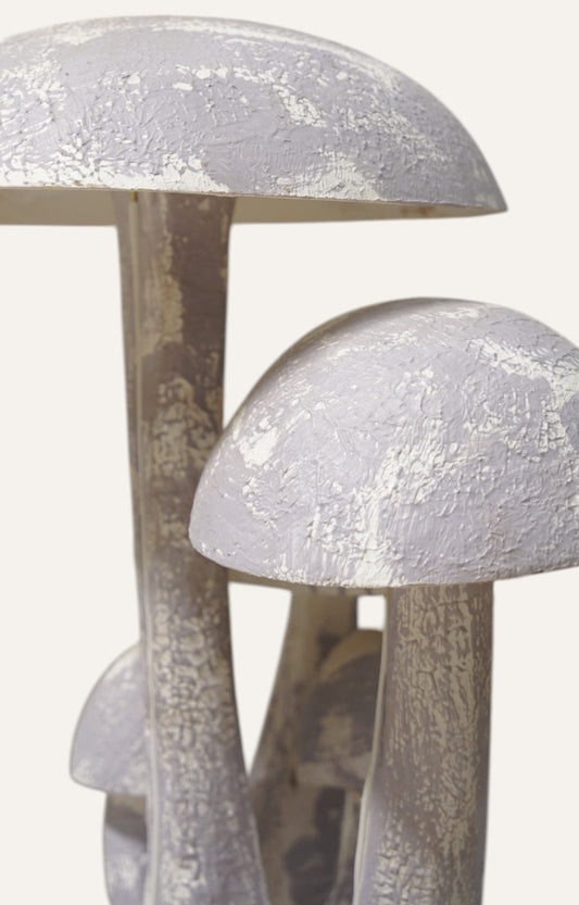 Mushroom Floor Lamp in White & Patina