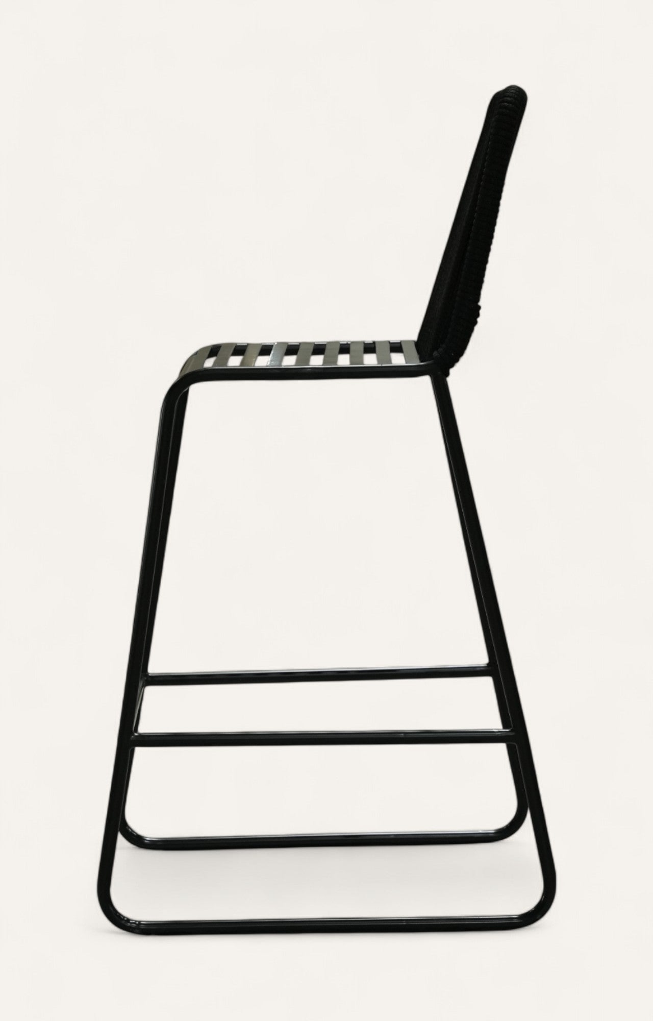 Sleek Rope Back Bar Stool