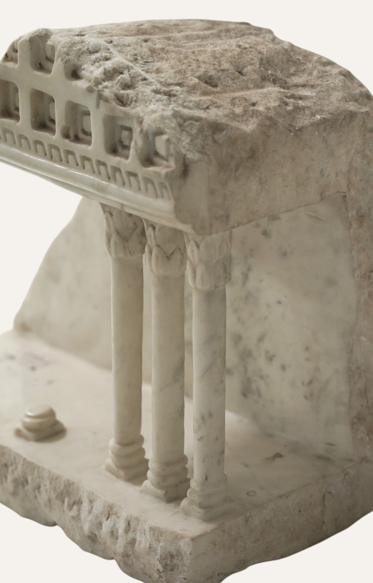 Rare Miniature Marble Portico Fragment