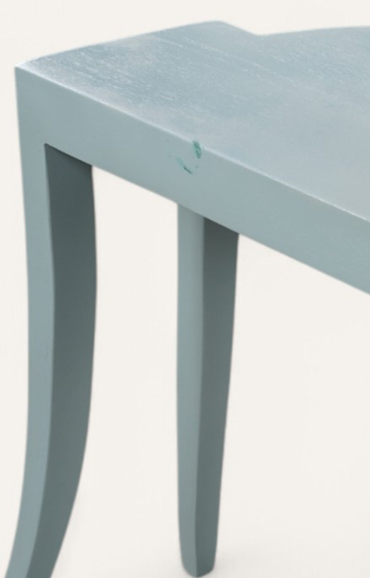 Blue Abstract Form Wooden Side Table