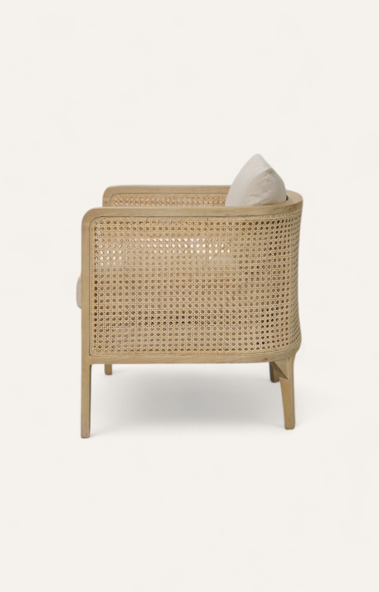 Desert-Toned Cane Armchair in Natural Oak Finish