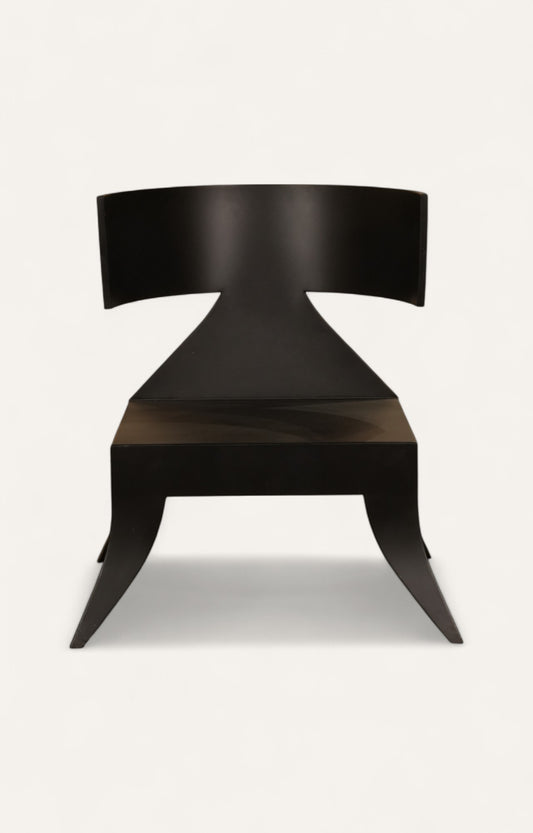 Sculptural Black Acacia Lounge Chair
