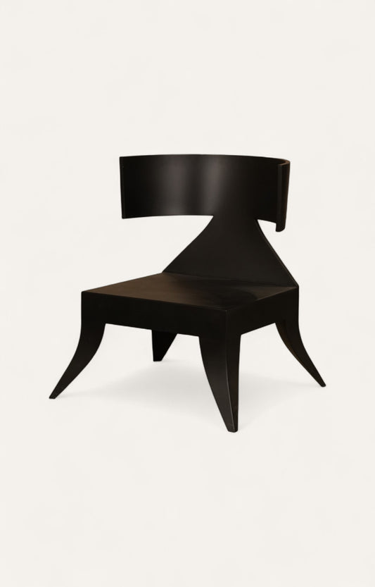 Sculptural Black Acacia Lounge Chair