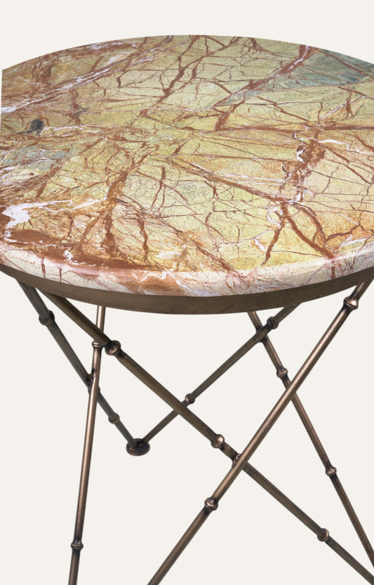 Black Marble Stone Side Table