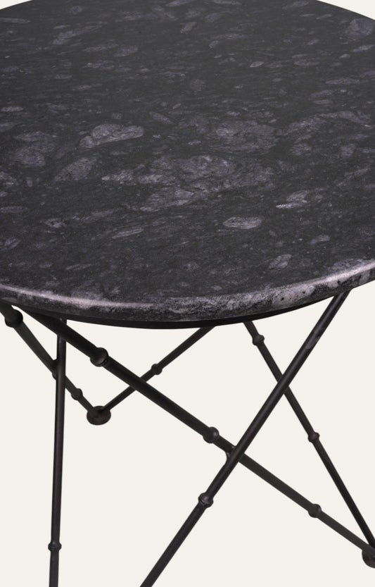 Black Marble Stone Side Table