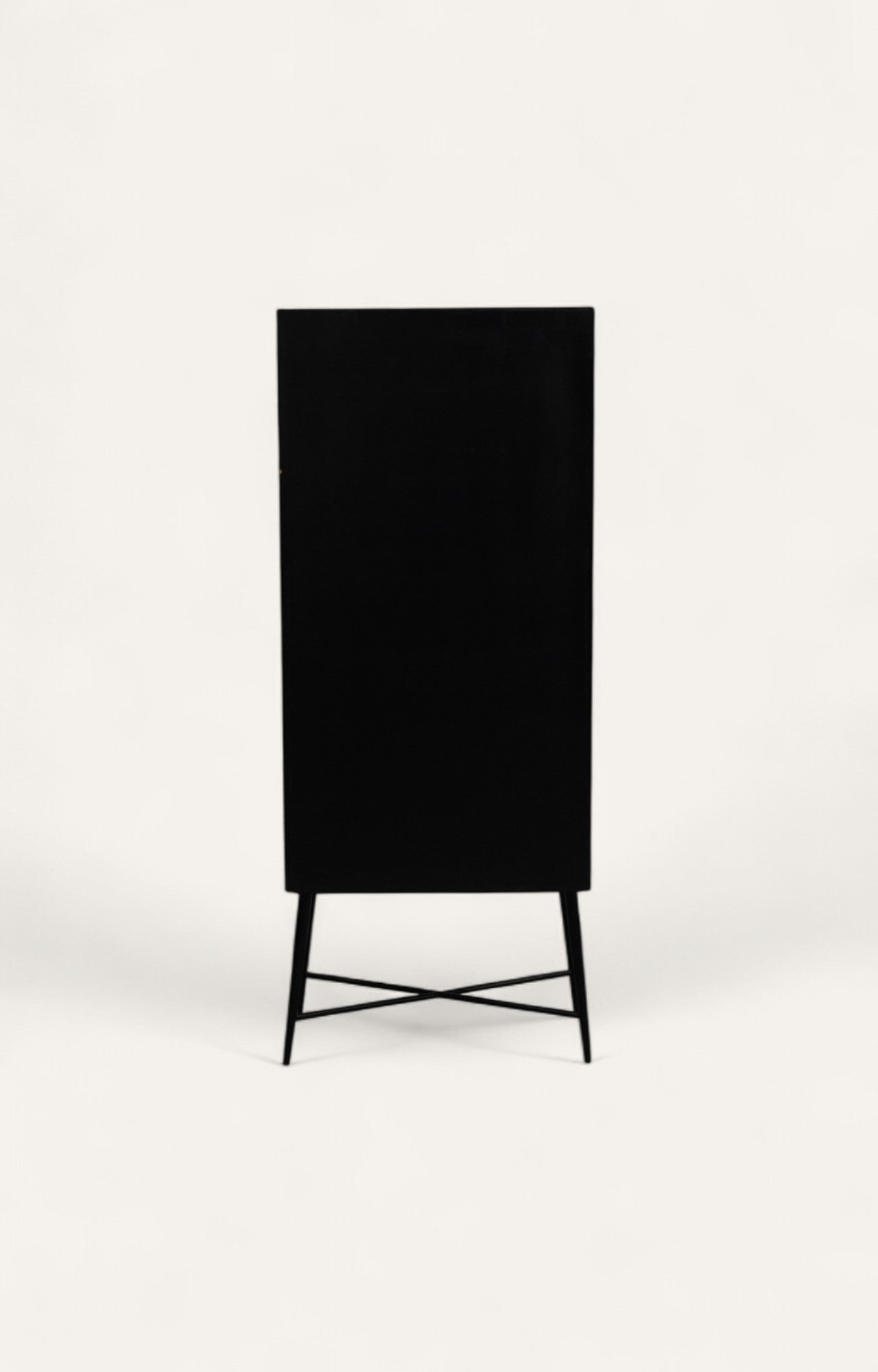 Tall Brass-Clad  Cabinet with Iron Legs