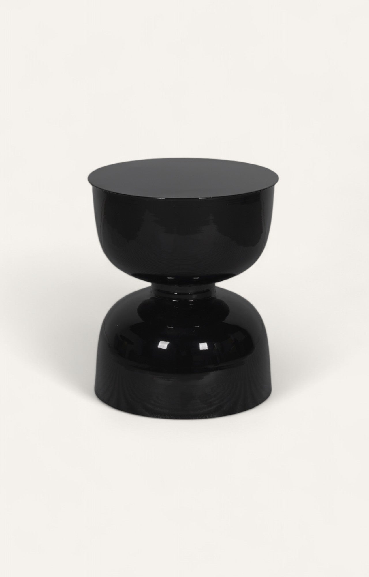 Modern Gloss Black Hourglass Side Table