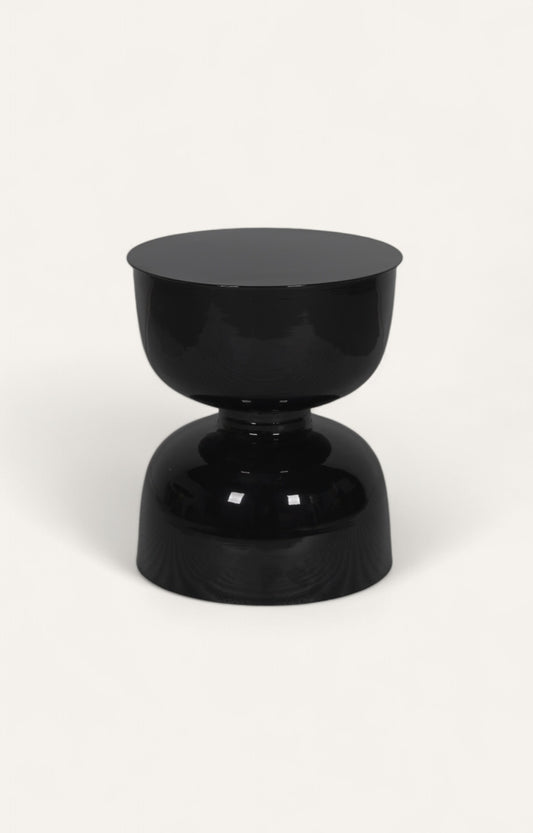 Modern Gloss Black Hourglass Side Table