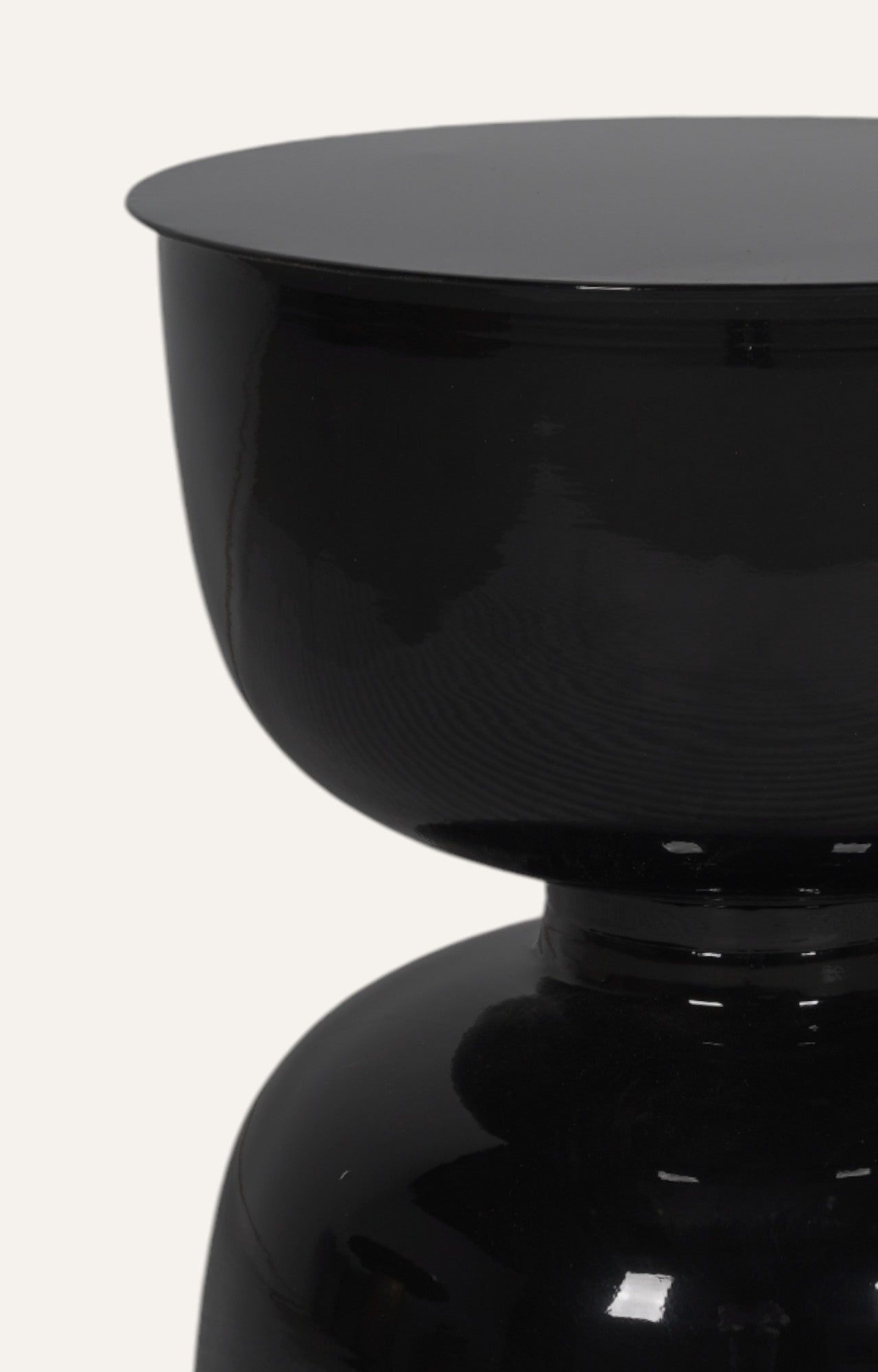 Modern Gloss Black Hourglass Side Table