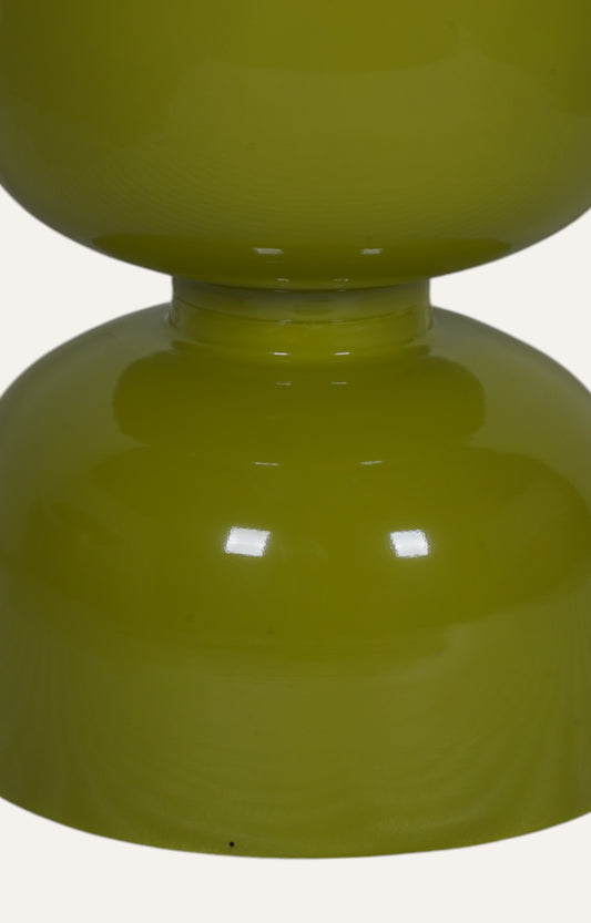 Soft Sage Olive Hourglass Fiber Stool