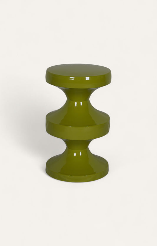 Contemporary Three-Layered Olive Green Accent Table