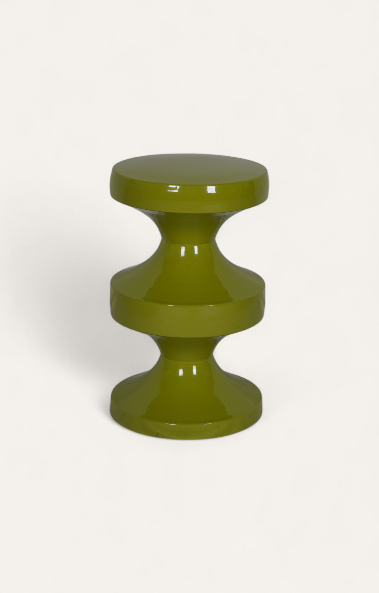 Contemporary Three-Layered Olive Green Accent Table