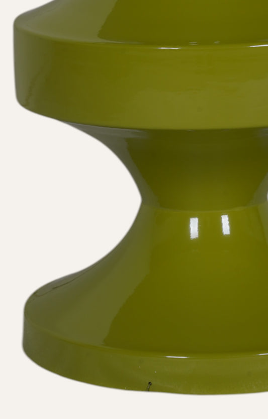 Contemporary Three-Layered Olive Green Accent Table