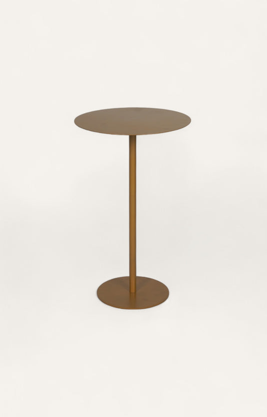 Sleek Golden Circular Accent Peg Table