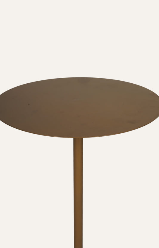 Sleek Golden Circular Accent Peg Table