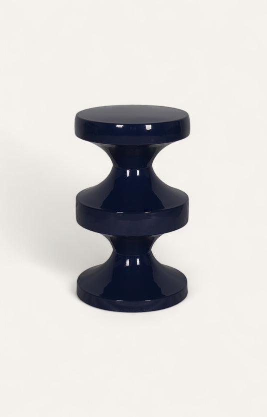 Three-Tiered Teal Hourglass Fiber Table