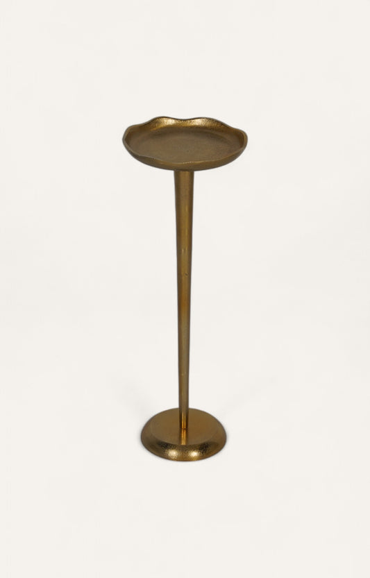 Tall Tray Accent Peg Table in Burnished Gold