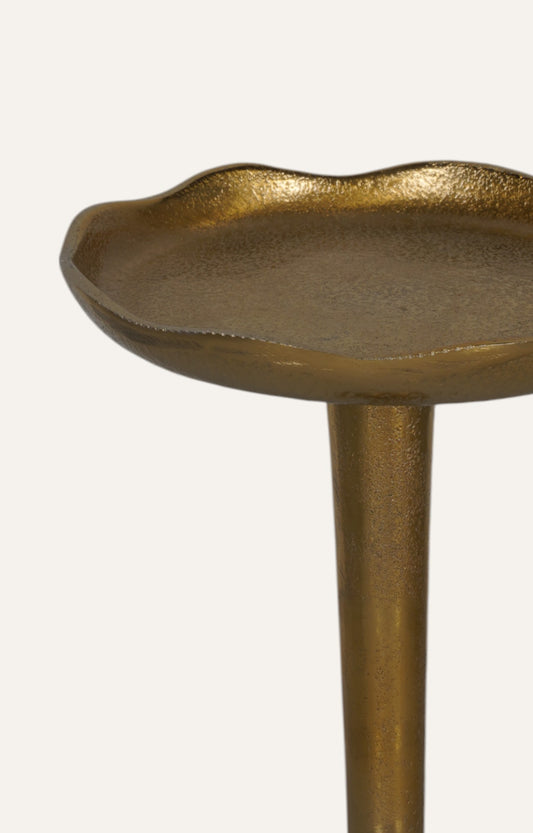 Tall Tray Accent Peg Table in Burnished Gold