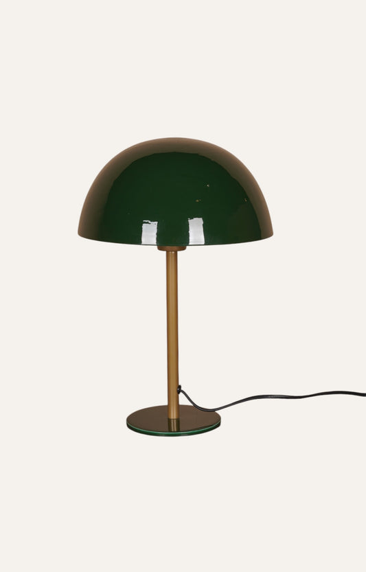Contemporary Green Metal Dome Table Lamp