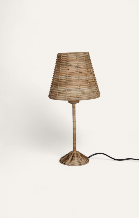 Rustic Cane Tiered Table Lamp