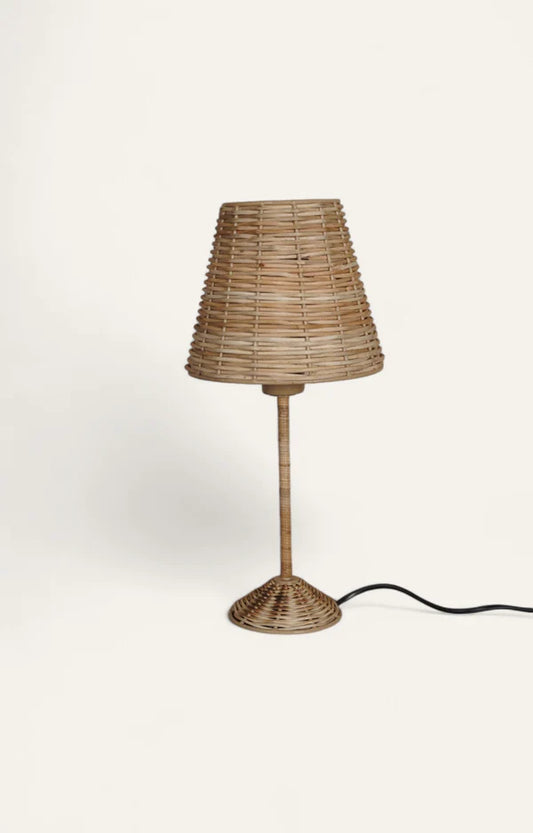 Rustic Cane Tiered Table Lamp