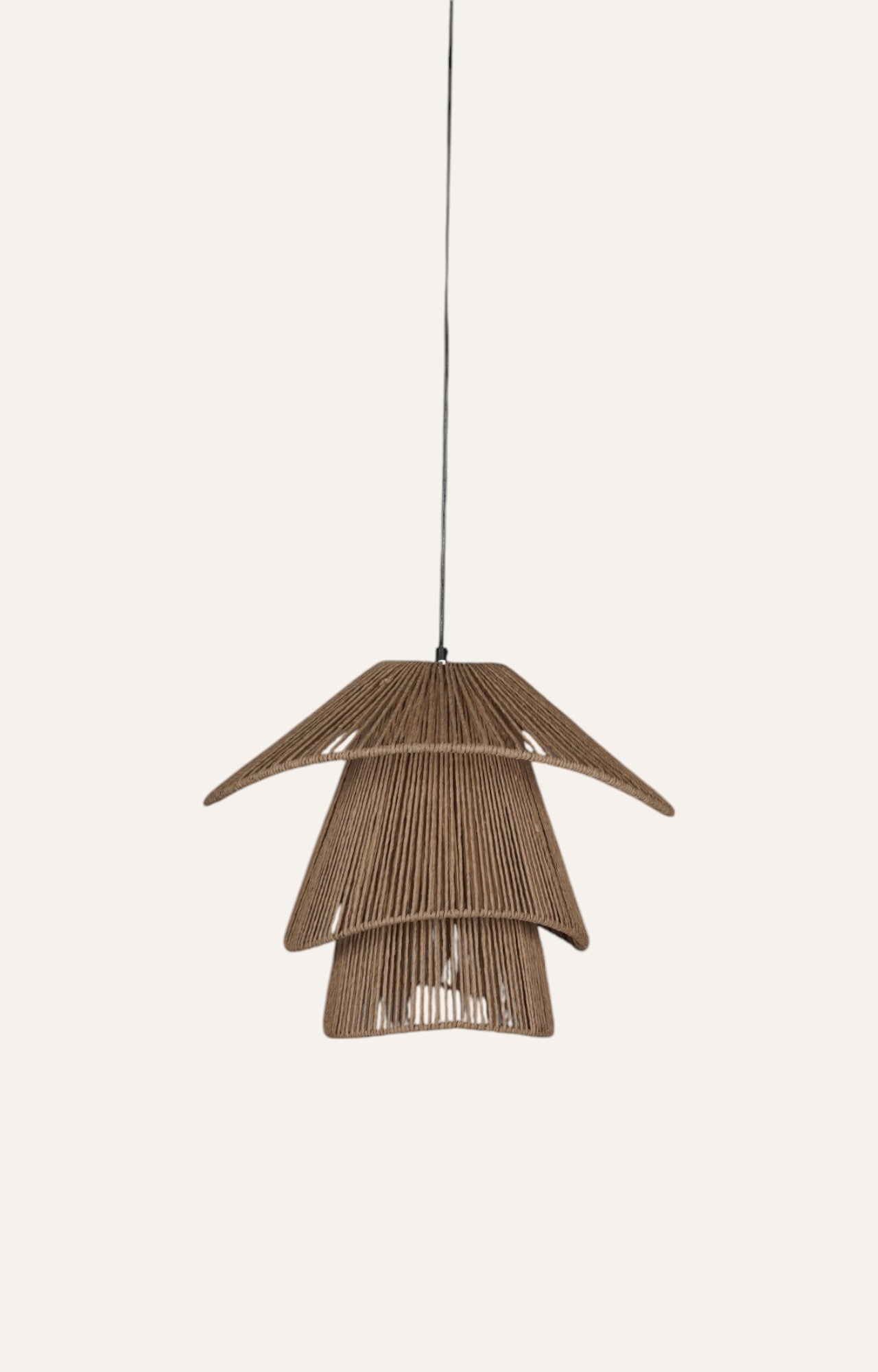 Cascading Tier Natural Raffia Rope Pendant Light