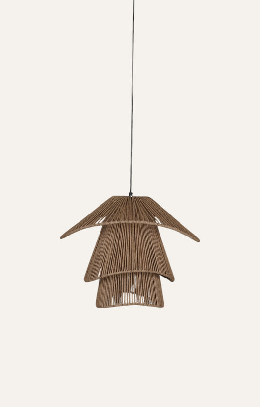 Cascading Tier Natural Raffia Rope Pendant Light