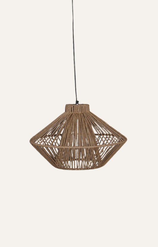 Open Weave Natural Raffia Pendant Light