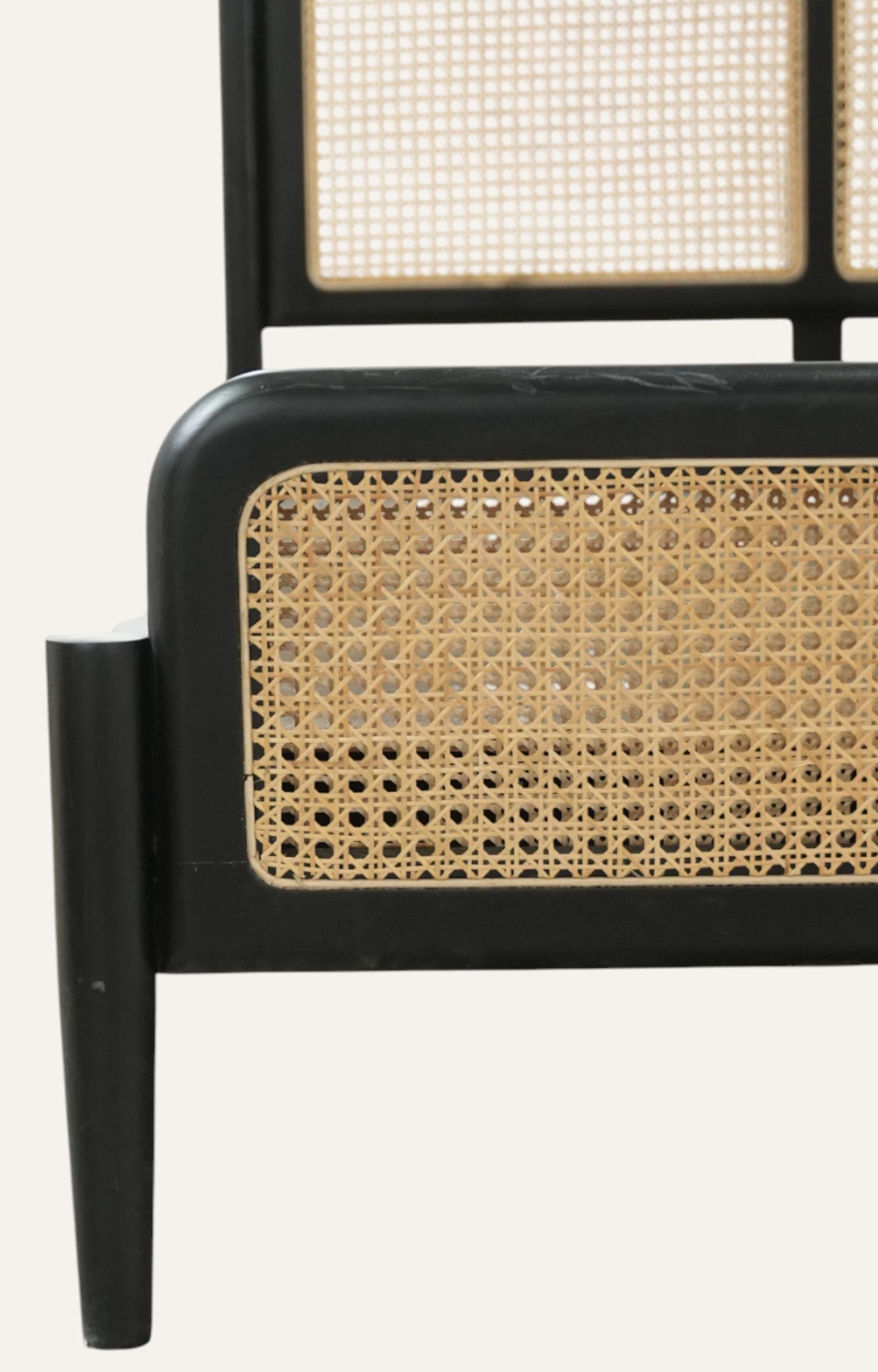 Acacia Wood Bed with Rattan