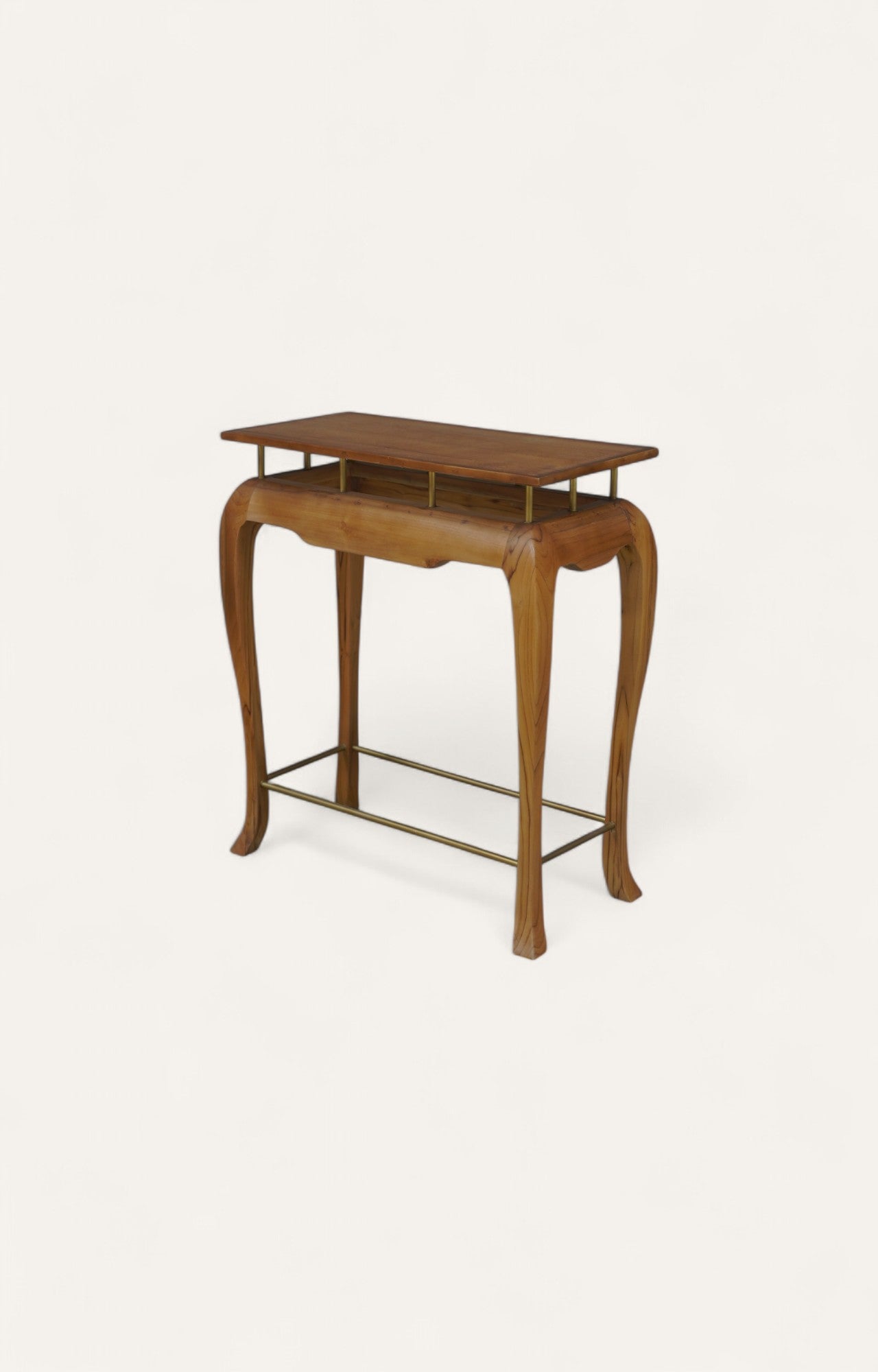 Arched Leg Console Table in Walnut Finish