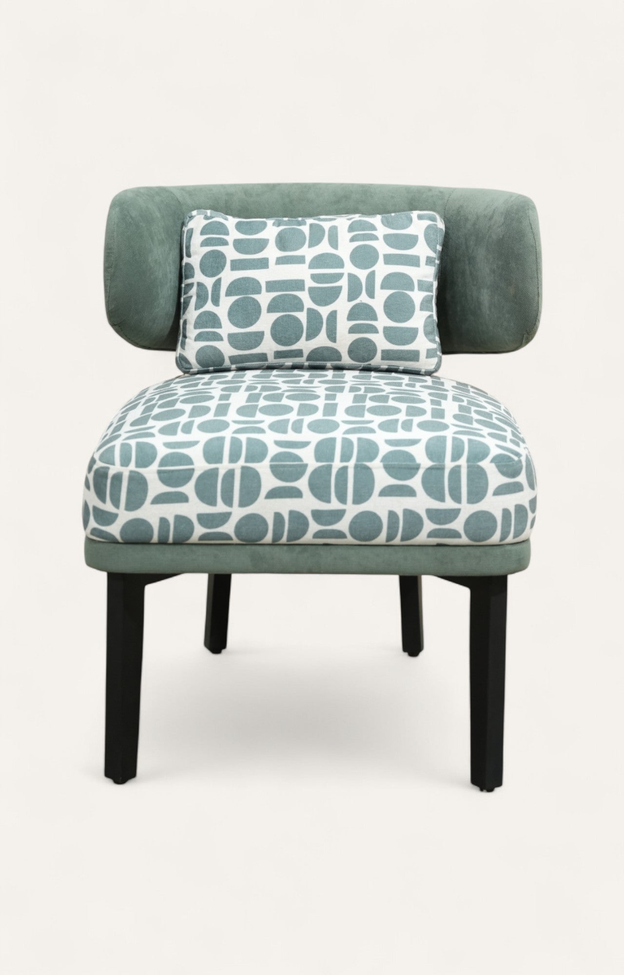 Contemporary Slipper Arm Chair with Bolster Cushion