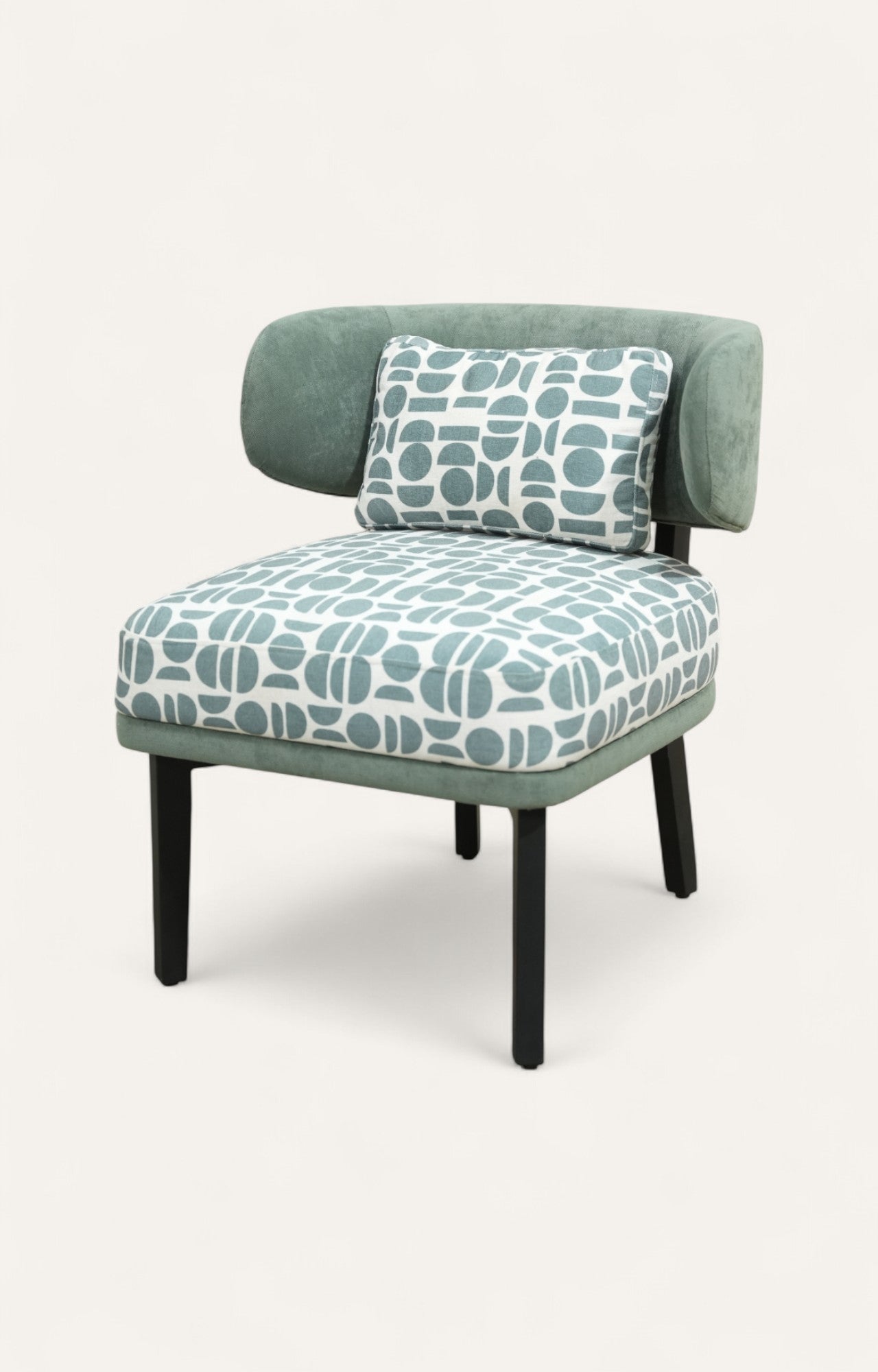 Contemporary Slipper Arm Chair with Bolster Cushion