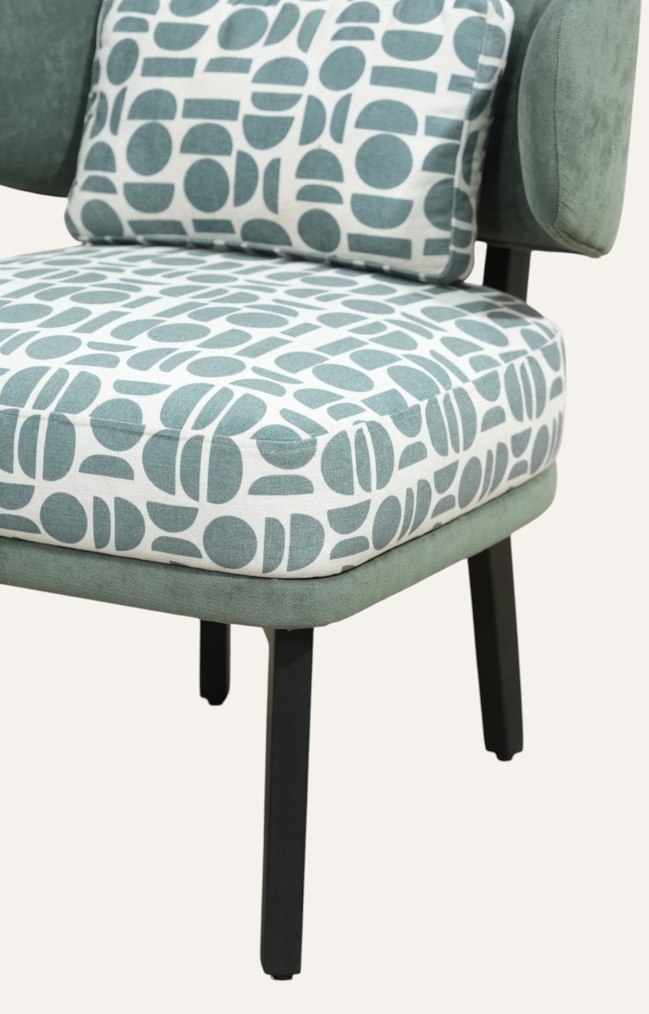 Contemporary Slipper Arm Chair with Bolster Cushion