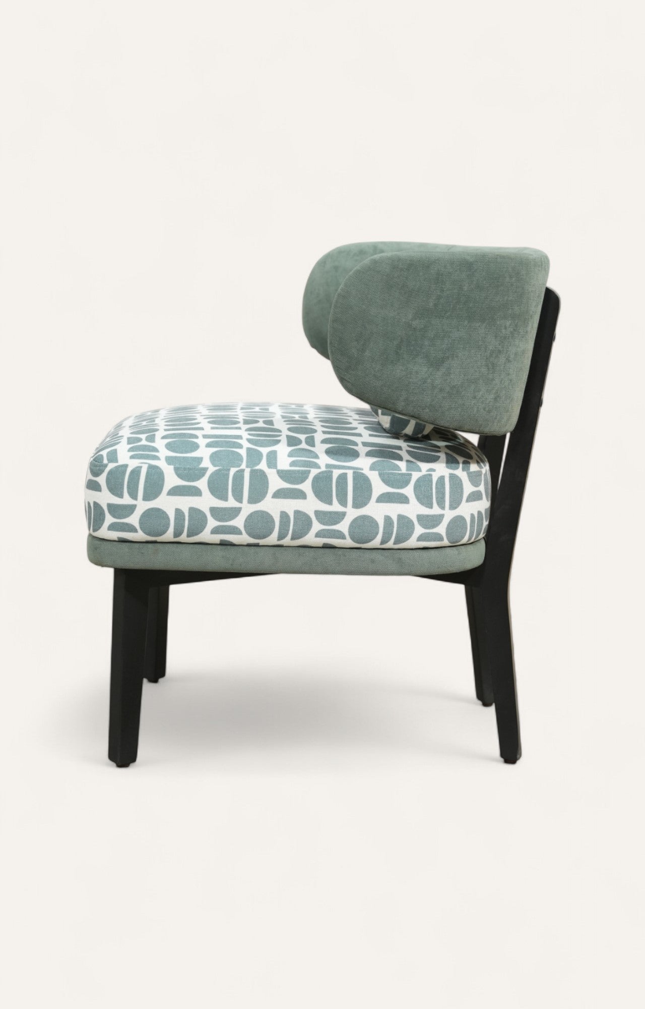 Contemporary Slipper Arm Chair with Bolster Cushion