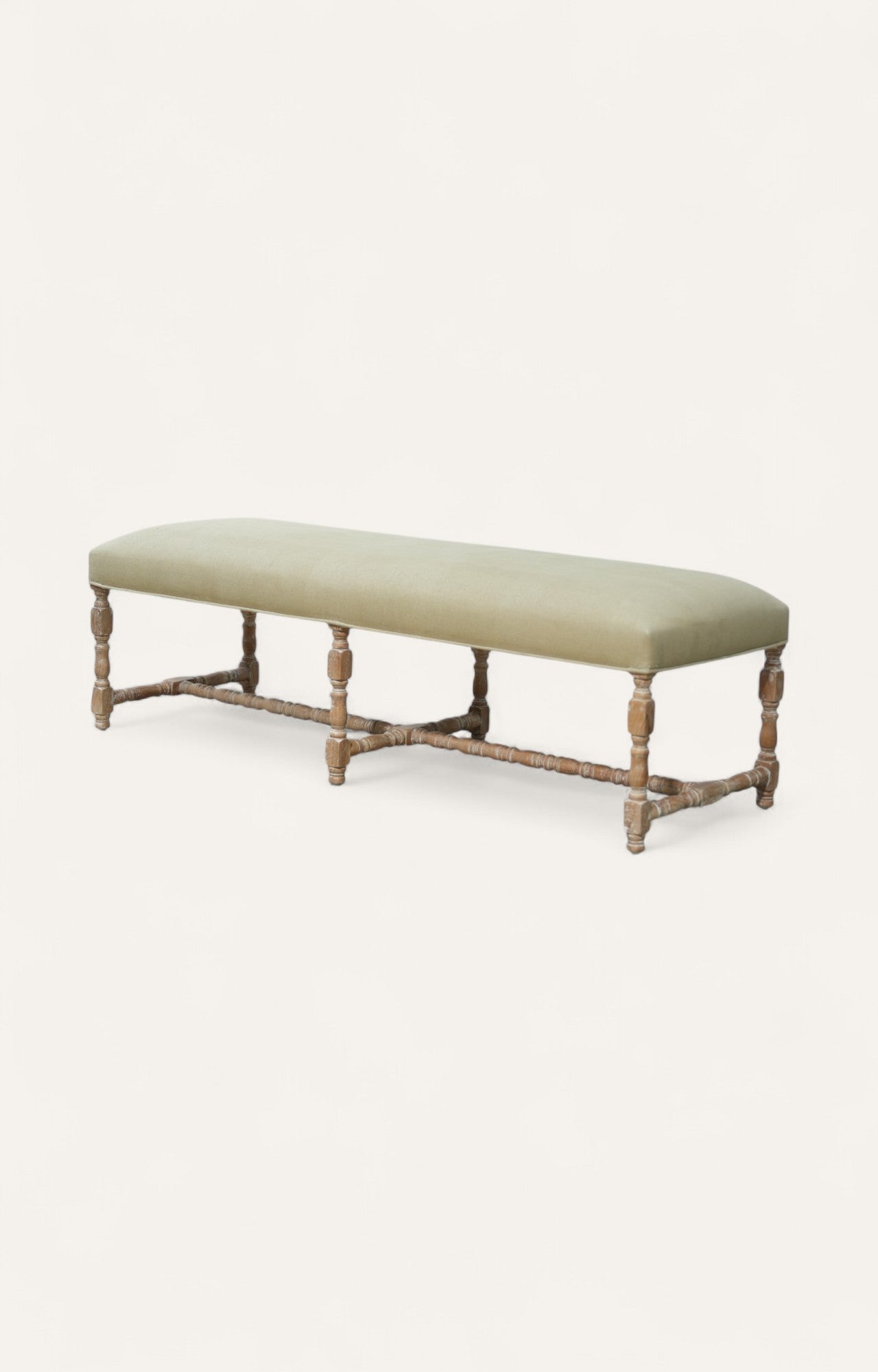 Baulstered Beige bench