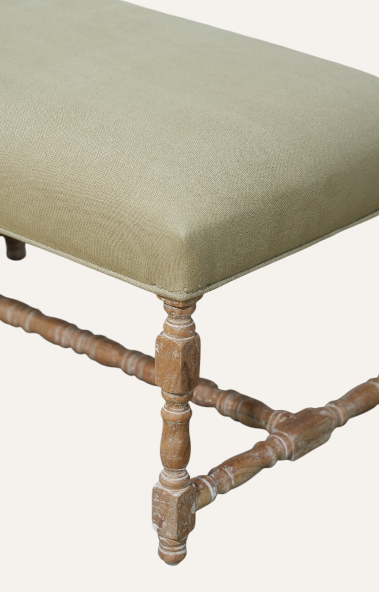 Baulstered Beige bench