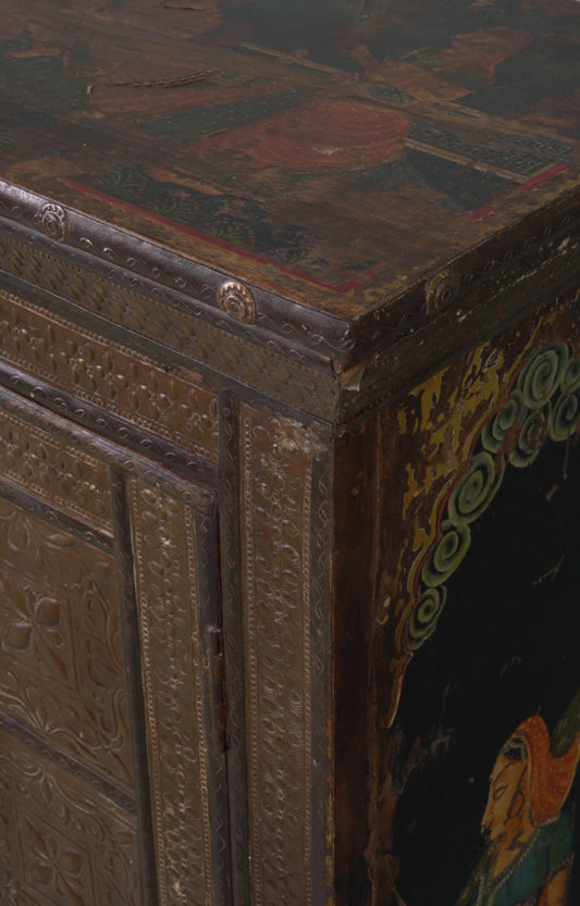 Indian Hand Painted Wooden Cabinet