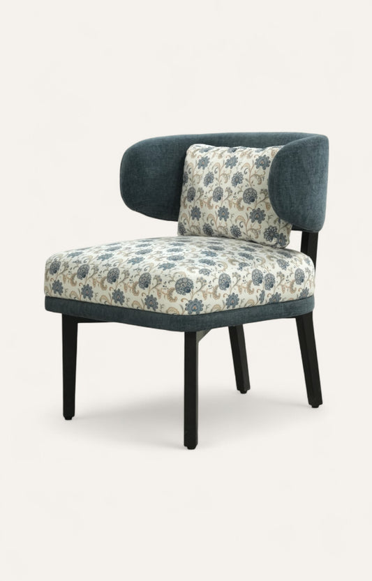 Contemporary Slipper Arm Chair with Bolster Cushion
