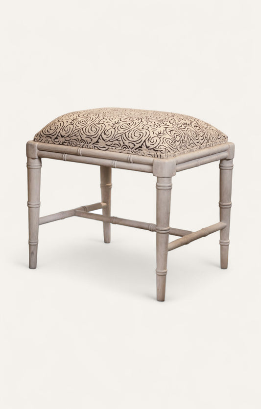 Upholstered Bamboo Stool